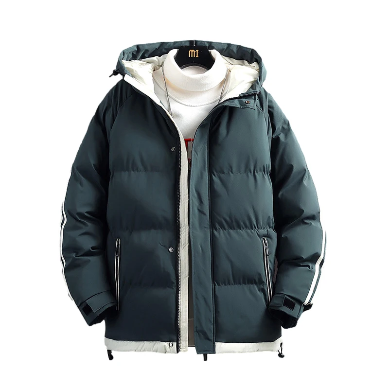 New autumn and winter men's large cotton jacket casual cotton jacket down jacket cotton jacket bread jacket hood