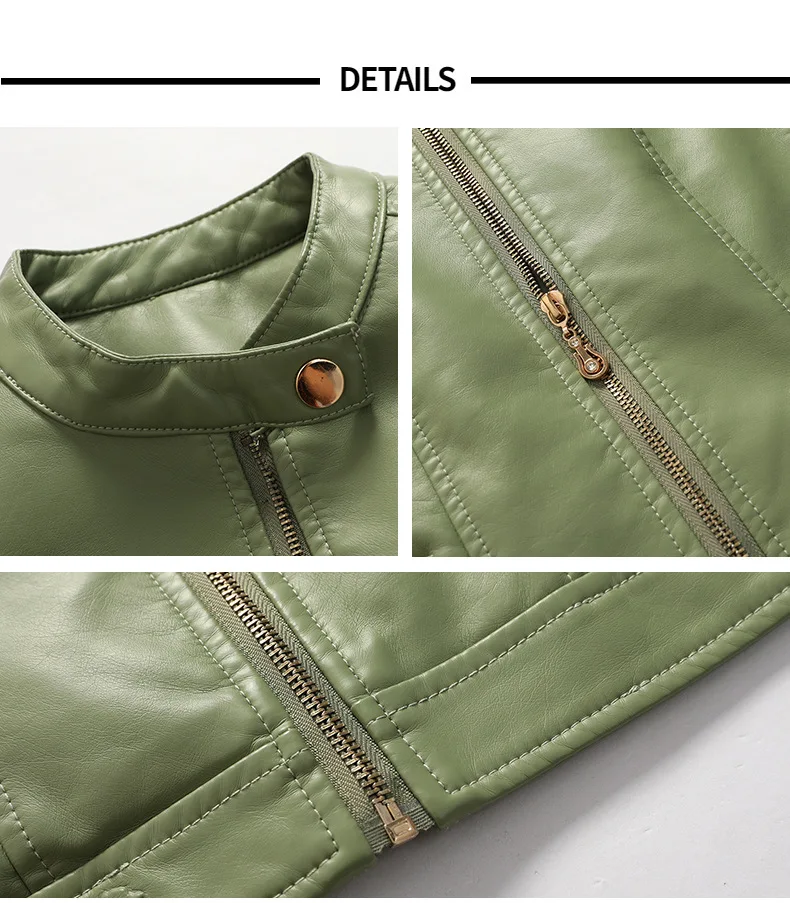 Women's PU Leather Cold Proof Jacket Top Women's Jacket Slim Skinny Vintage Fashion Faux Leather  Jaqueta Feminina Jackets