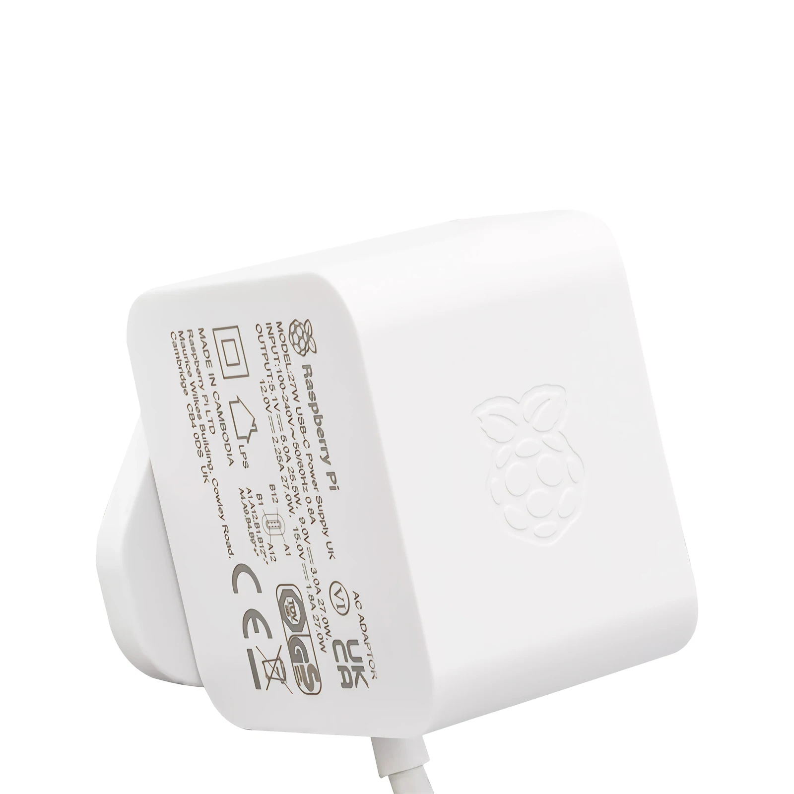 Оригинальный адаптер Raspberry Pi 5 1 В А 27 Вт USB-C поддержка PD стандартное зарядное