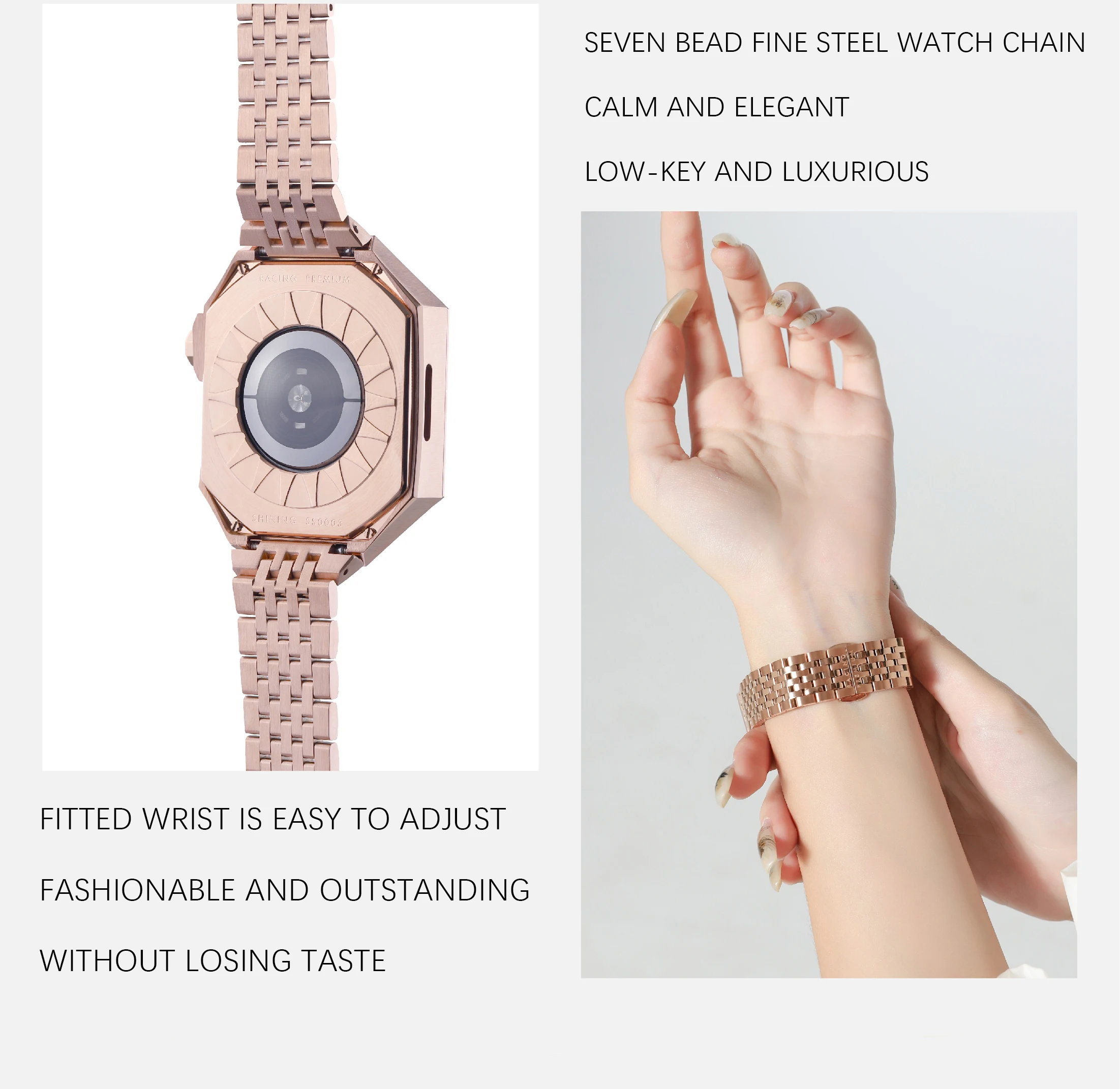 White Pearl Fritillaria Case for Apple Watch Band 41mm 40mm Metal Strap for Iwatch Series 8 7 6 5 4 SE Lady DIY Modification KIT