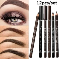 12 pcsset eyebrow pencil makeup eyebrow enhancers cosmetic art waterproof tint stereo types coloured beauty tools 3 colors