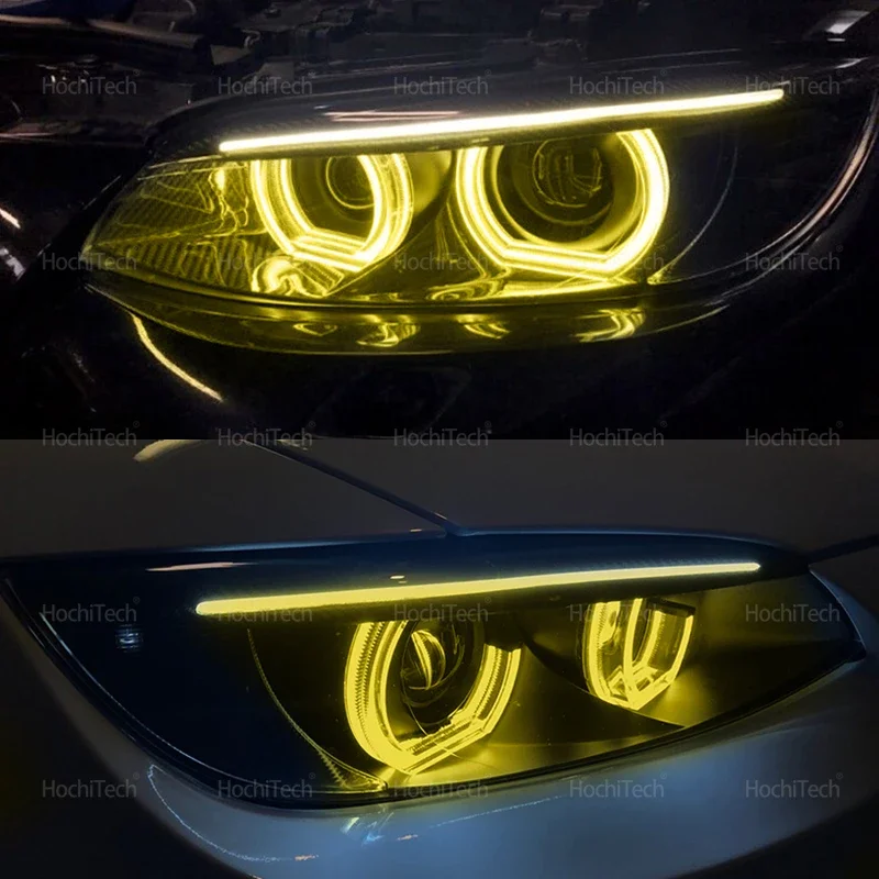 Фото Лимонно-желтый дневной свет Angel Eyes CSL Style для BMW 3 серии E90 E92 E93 M3 Coupe Cabriolet 07-13 Комплект колец дневных ходовых огней №3