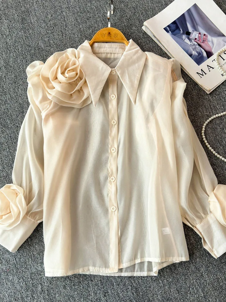 na plisowana koszula w kwiaty Femme 2024 рання весна корейские простые универсальные милые