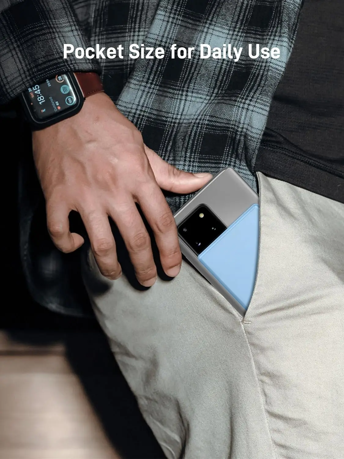 Auskang 5000 мАч USB C портативное зарядное устройство со встроенным кабелем для