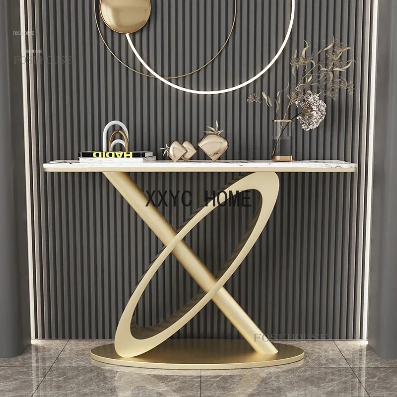 Европейские креативные консольные столы роскошный шиферный консольный столик