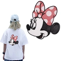 cartoon mickey mouse large sequined minnie mouse embroidery patch sew on womens t shirt fashion applique
