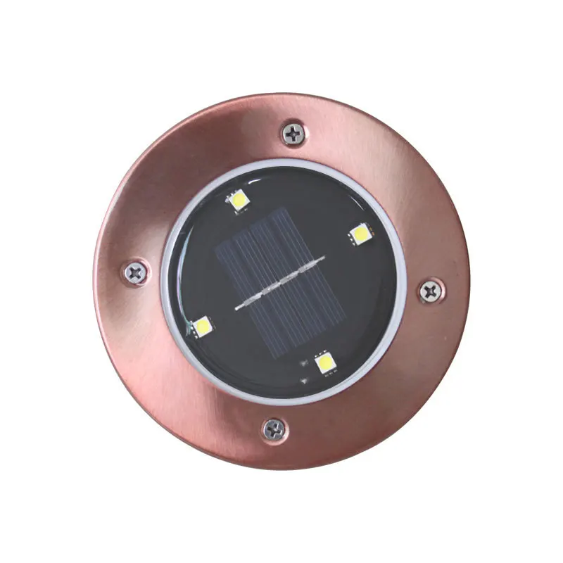 Наружная Солнечная 4 Светодиодная маленькая наземная лампа из нержавеющей стали