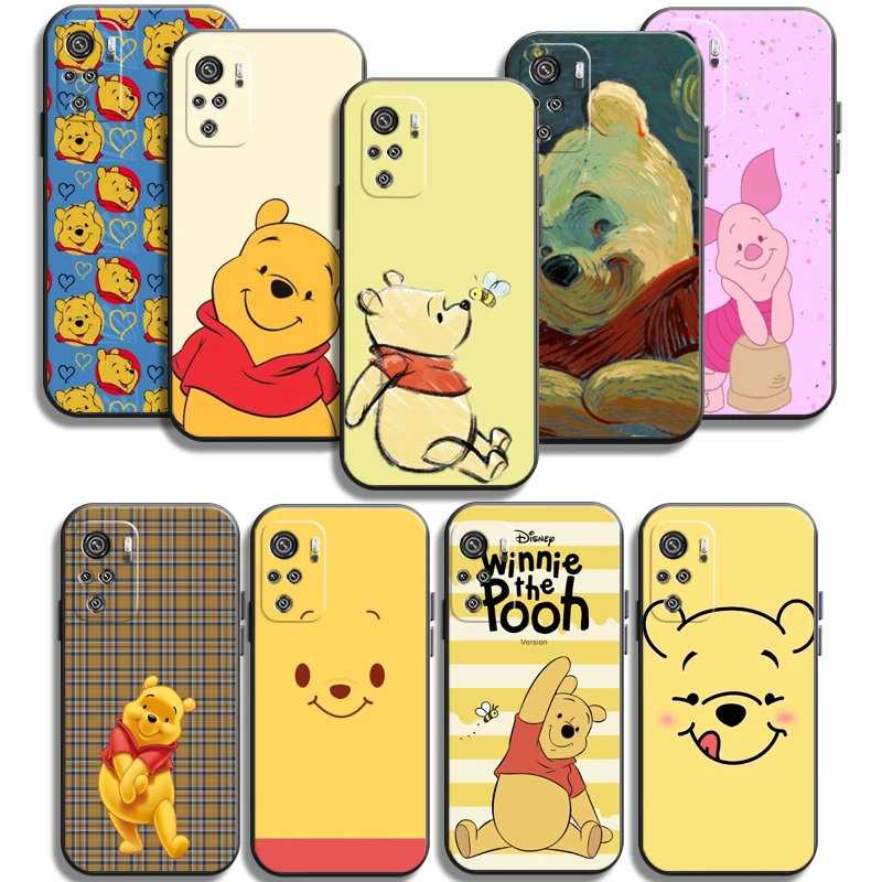 

Disney Pooh Bear Phone Cases For Xiaomi Redmi Note 10 10 Pro 10S 10 5G Funda Soft TPU Coque Carcasa