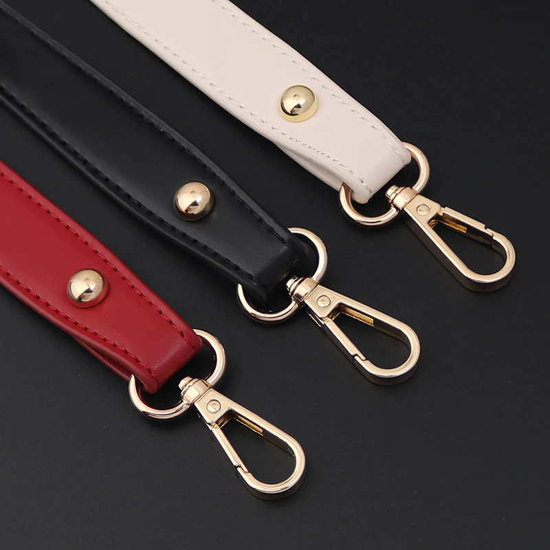 10PCS 20cm Short PU Leather Bag Strap Wide Handbag Handles Belts Shoulder Strap with Metal Buckle DIY Bag Parts Accessories