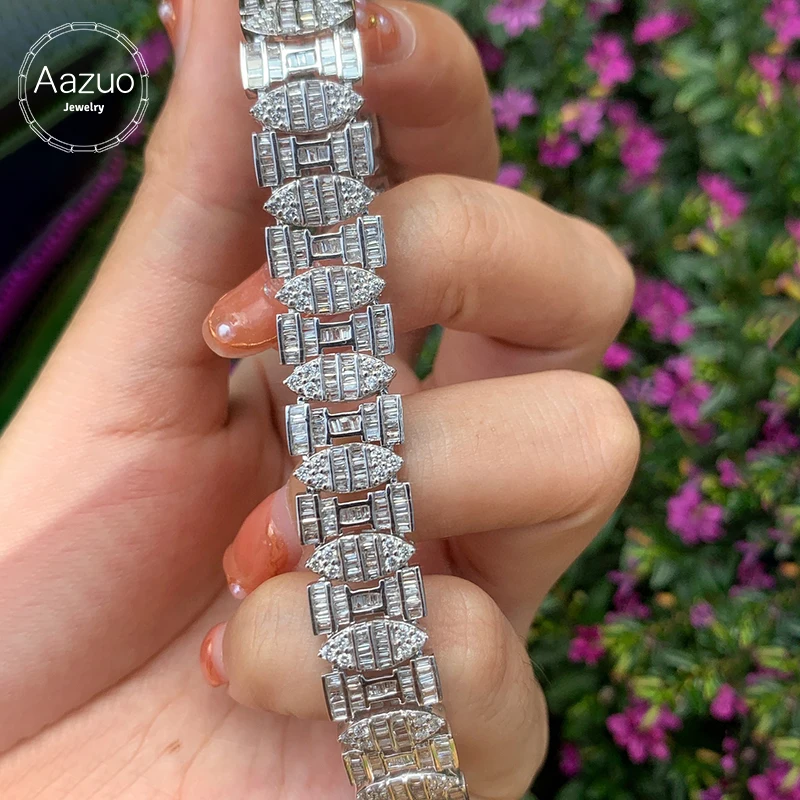 Aazuo 18K премиум ювелирные изделия из белого золота реальные бриллианты 5.0ct 11 5 М
