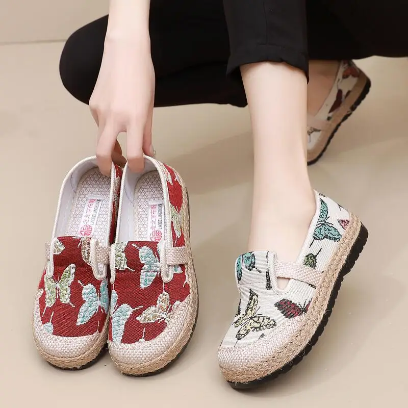 

Women's Flats Casual Fisherman Espadrilles Slip-on Breathable Flax Hemp Canvas Women Loafer Shoe New Shallow Womans Flat Shoes