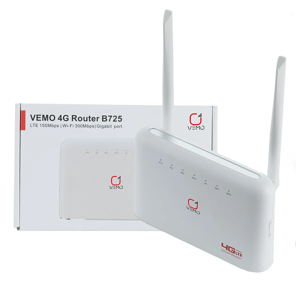 B725 LTEE Home 3G 4G  2 External Antennas Wifi Modem CPE Wireless Router with RJ45 Port and Sim Card Slot EU Plug