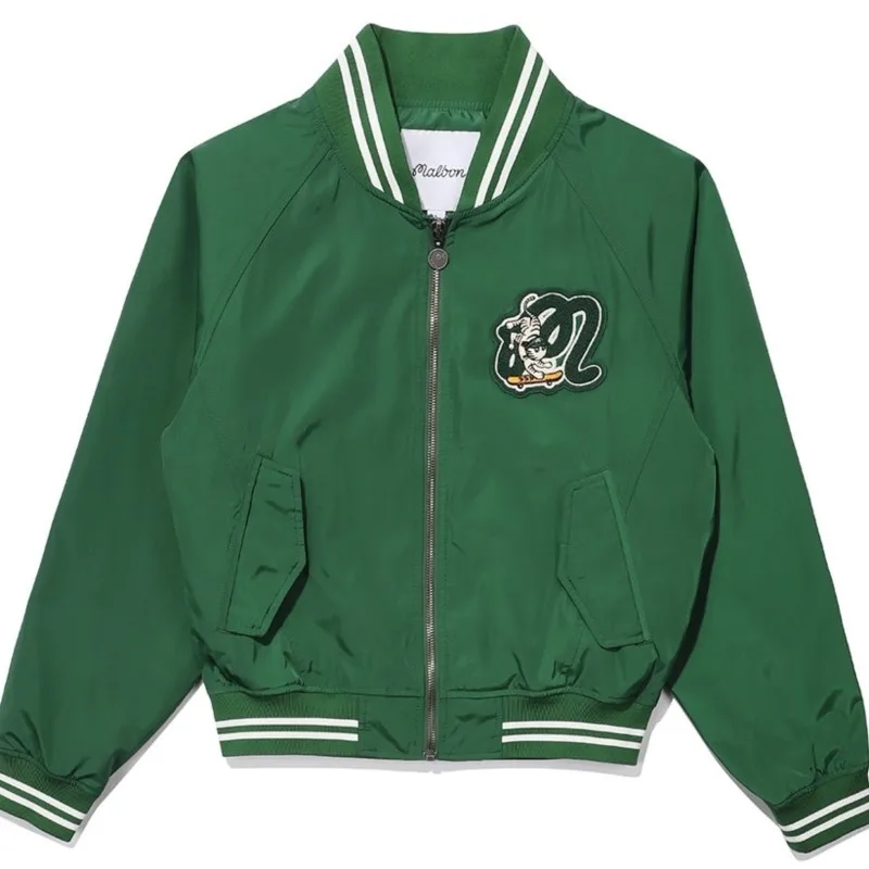 Women Bomber Jacket Lightweight Print Collar Stand Fashion Casual Coat