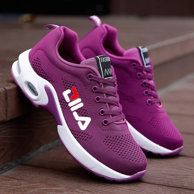 New Running Shoes Ladies Breathable Women's Sneakers Summer Light Mesh Air Cushion Sports Shoes Outdoor Lace Up Training Shoes