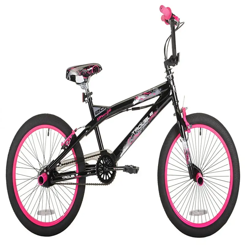 

Girls', Trouble BMX Bike, Black/Pink Light weight bike Bicucleta de montaña Java bike Mens bike Bicycles for kids Mountain bike