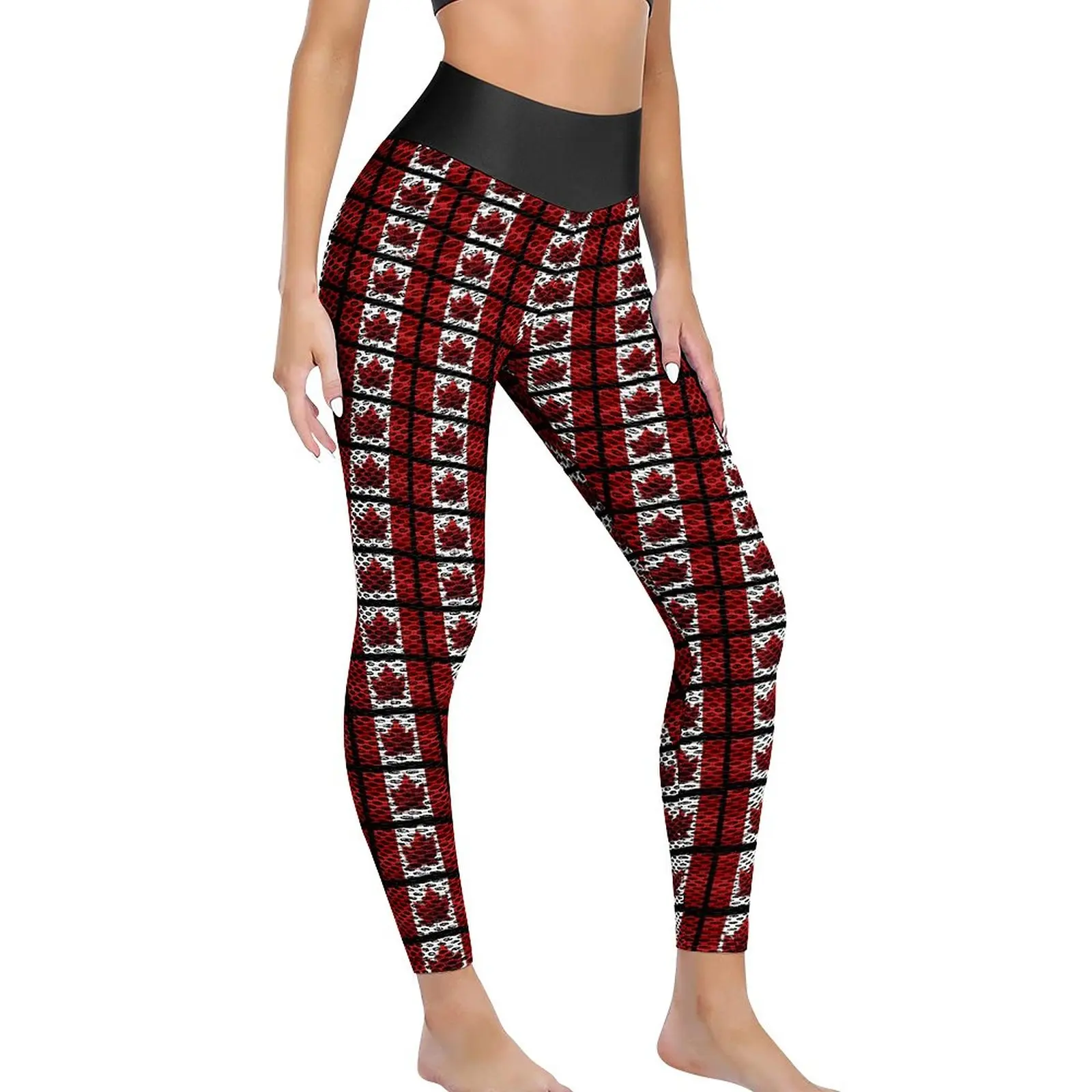 

Flags Print Yoga Pants Female Fun Canada Leggings Push Up Sweet Yoga Leggings Seamless Graphic Fitness Sport Pants