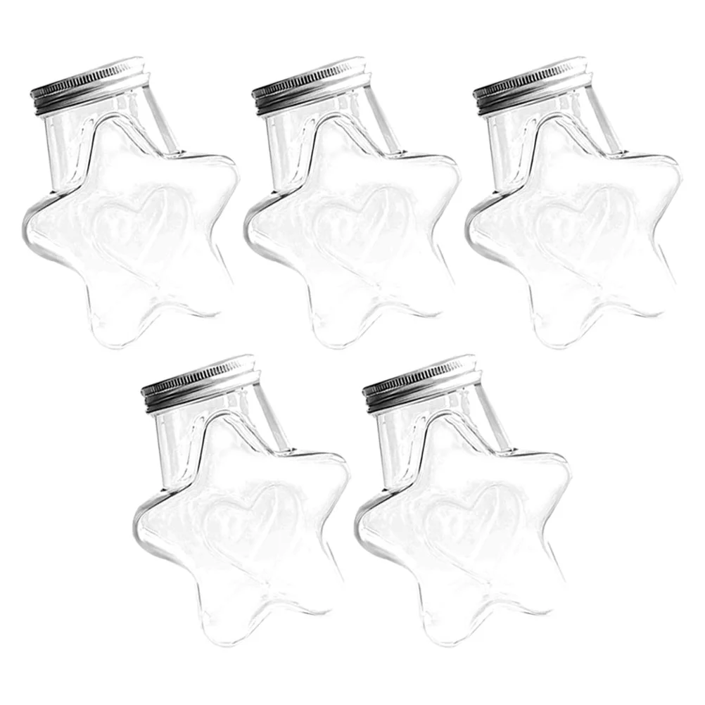 

5pcs Drinking Bottles Bottles Reusable Reusable Clear Plastic Bottles Caps Reusable Anti-leak Bottles
