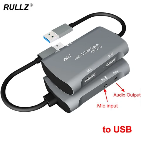 4K TV Loop Mic вход Тип C Карта видеозахвата 1080P USB 2,0 ПК игровая запись коробка для PS4 XBOX HD камера прямая трансляция
