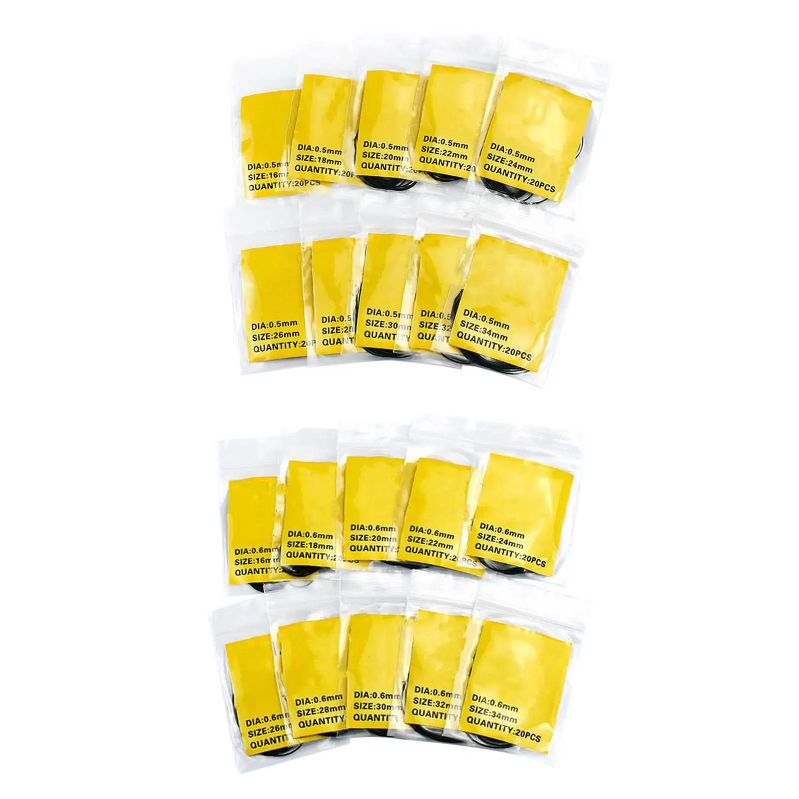 

200 Pieces Watch Back Case Gasket Replacement Jewelry 16mm-34mm Seal Gaskets