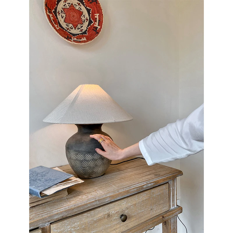 Прикроватная лампа Xuanguan ручной работы из натуральной глины