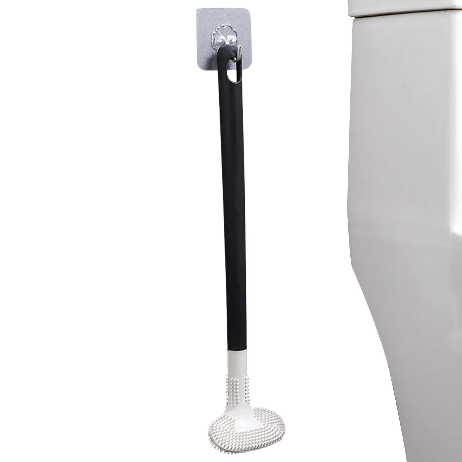 

Wall-Mounted Toilet Brush Leak-Proof Base Convenient Sanitary Brush Easy to Use Modern Hygienic Bathroom Accessories