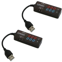 2 pieces in pack usb meter tester voltage current power meter detector reader for solar panel charger solar power bank and more