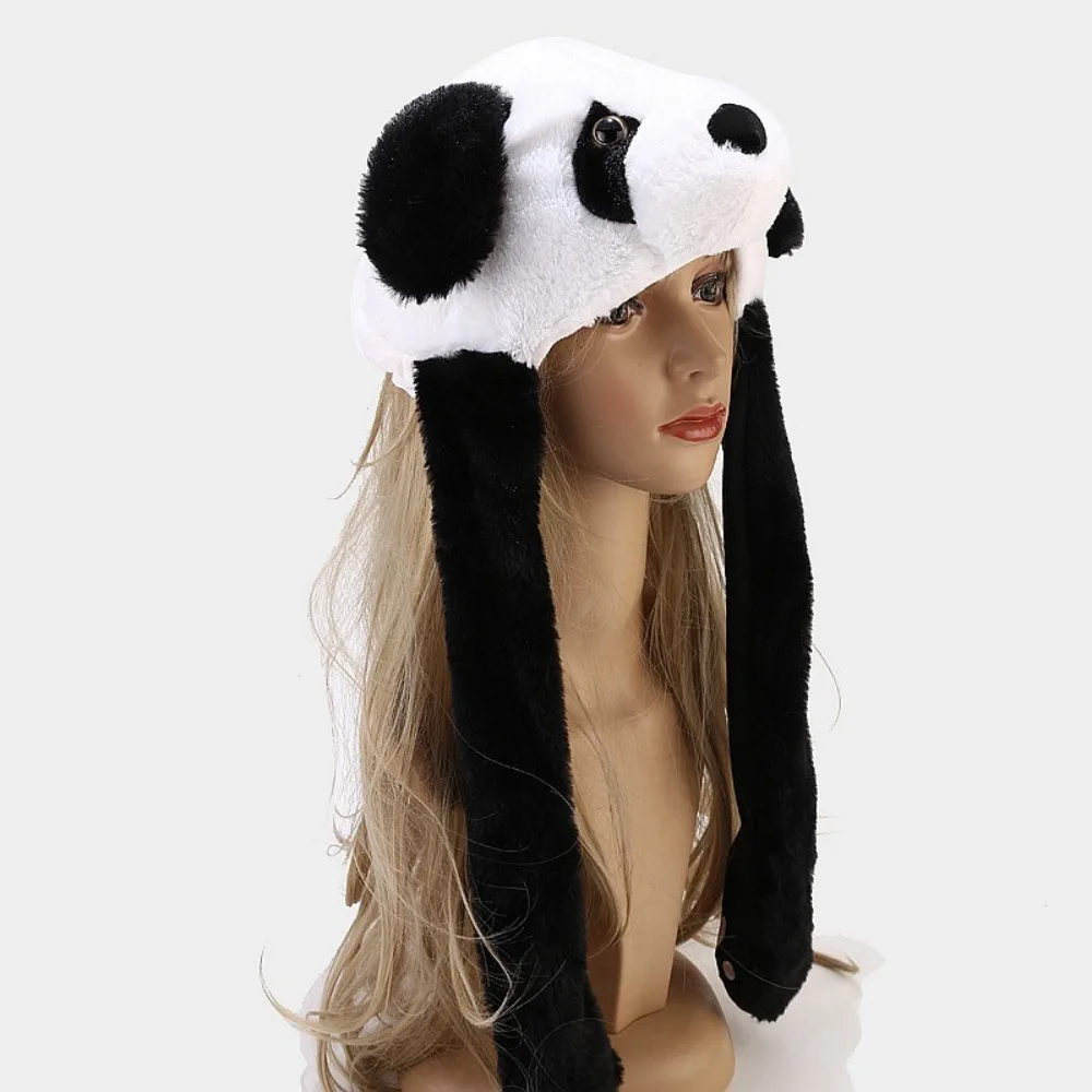 

Rabbit Pinch Airbag Pinch Airbag Kids Gift Warm Plush Winter Caps Moving Jumping Hats Animals Ear Hat