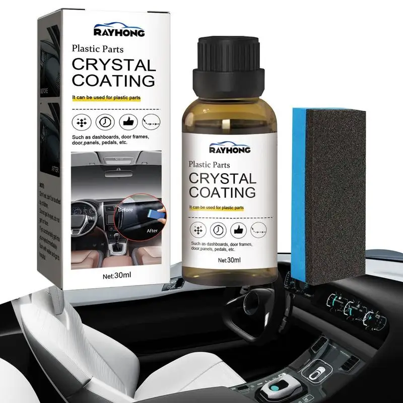 Refurbish Agent For Car 30ml Car Interior Coating Agent With Sponge Universal Car Interior Refurbish Tools Portable Coating