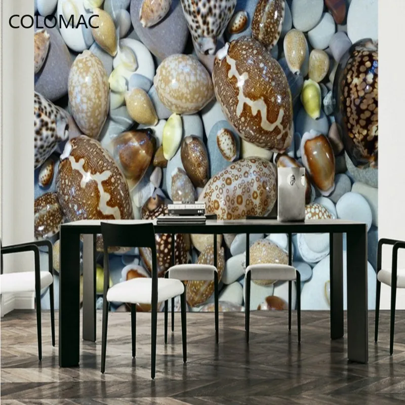 

Colomac Custom Modern 3D HD Conch Shell Wallpaper Balcony Bar Background Decorative Mural Dropshipping