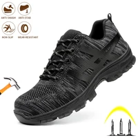 safety shoes men indestructible steel toe cap working boot puncture proof lightweight breathable comfor outdoor protect shoes