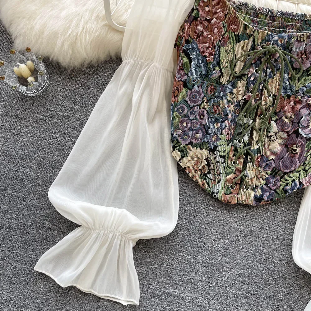 Женская облегающая блузка с длинным рукавом Готическая Асимметричная