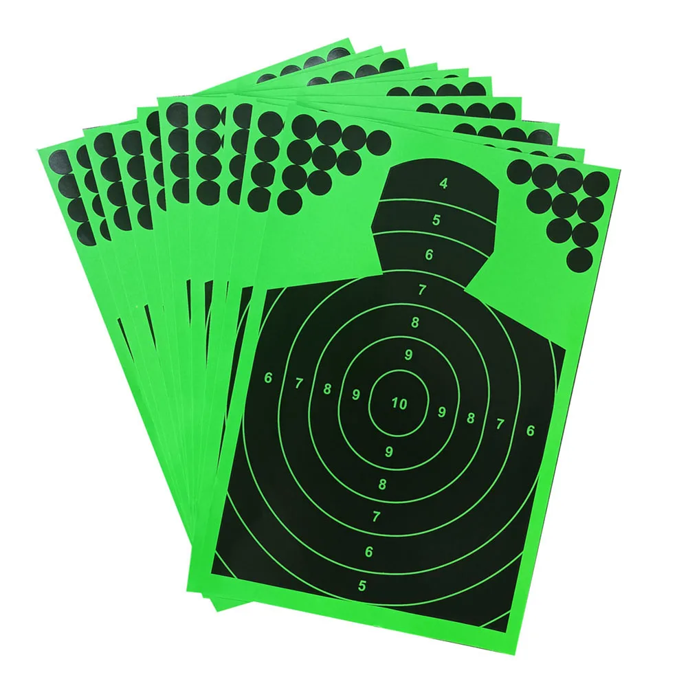 

10Pcs/Pack Shootings Target 12x18 Inch Splatter Reactive Paper Targets Stickers Shooting Hunting Target Dots Sticker Hunting Acc