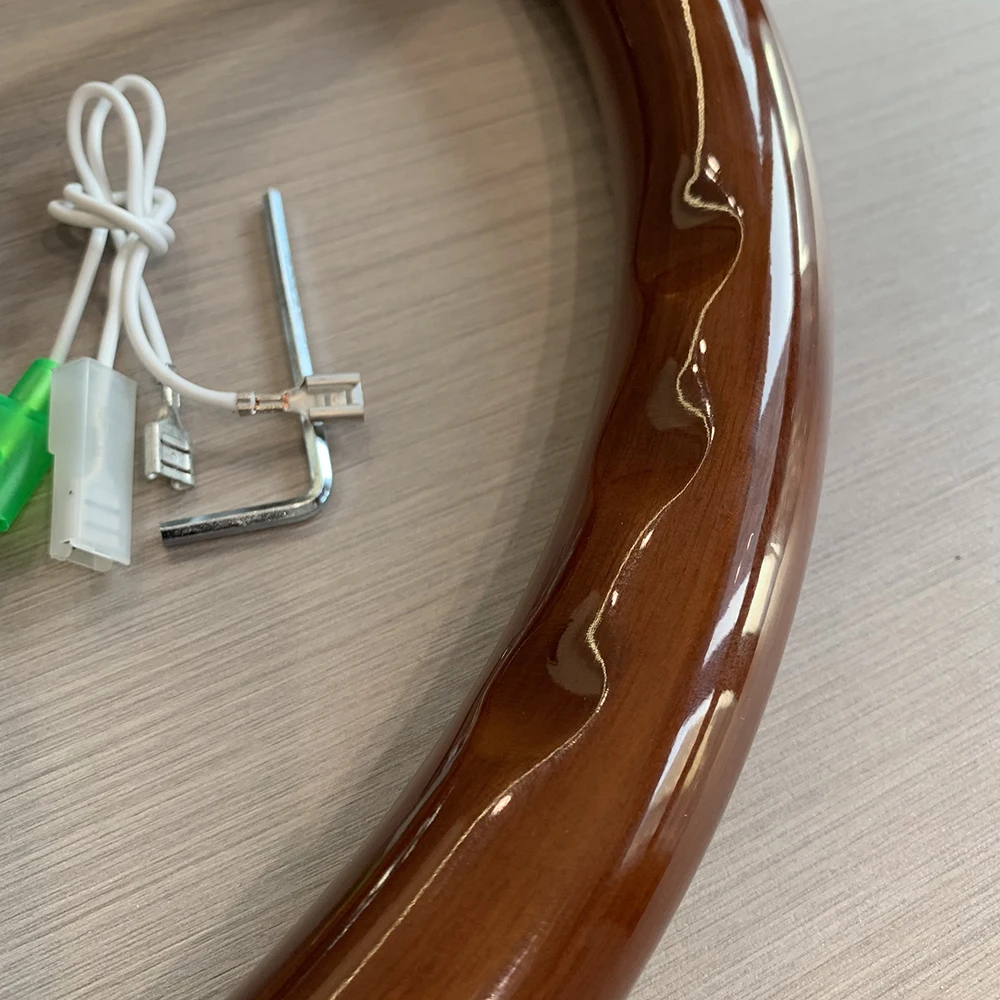 TIYPEOR 15-дюймовый универсальный деревянный руль из цельного дерева 380 мм с