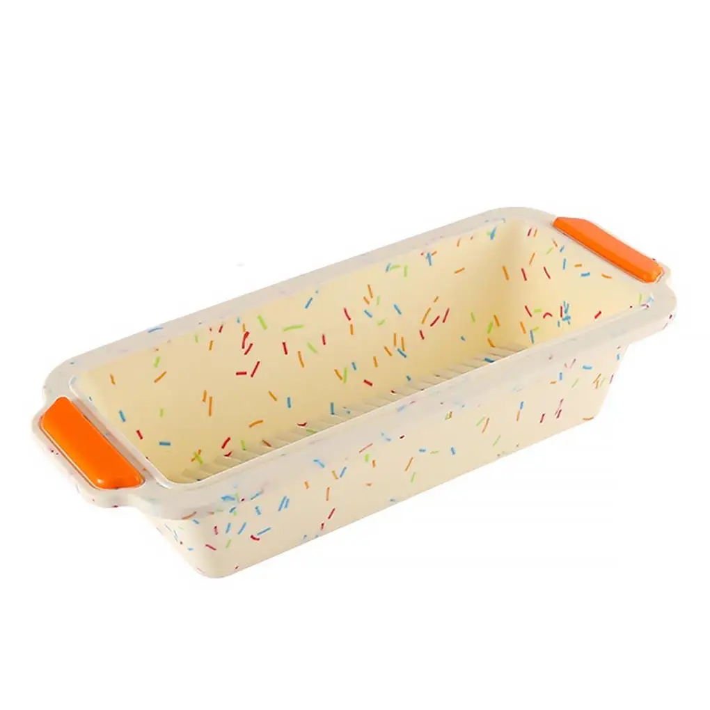 

Silicon Bicolor Bakeware Oblong Toast Bake Mold Non-stick High-heat Resistant Baking Tray Colorful