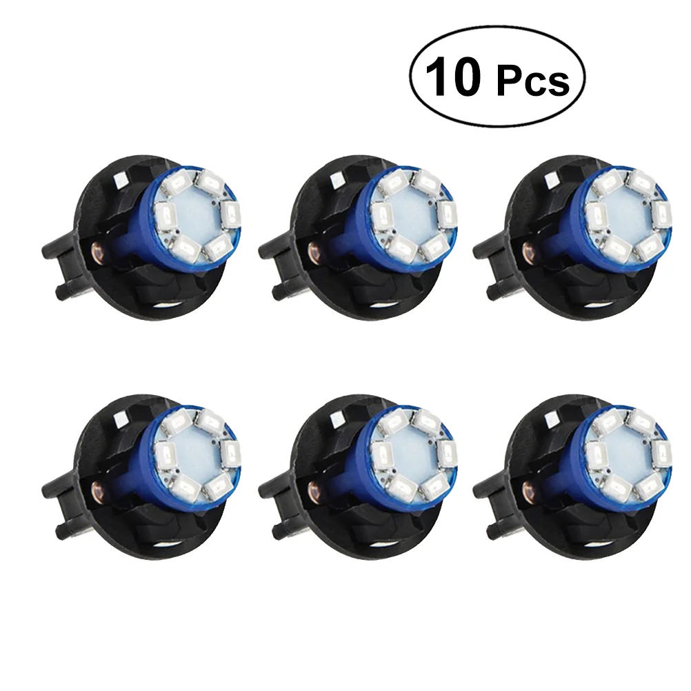 

10 PCS 12V T10 SMD 1210 6 LEDs Socket Instrument Panel Light LED Gauge Cluster Bulbs Dashboard Lamp with Holder (Blue)