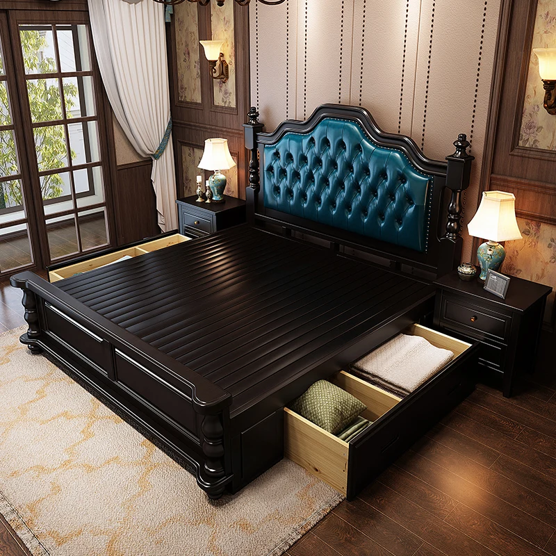 Двуспальная кровать размера King Size современная элегантная роскошная принцессы