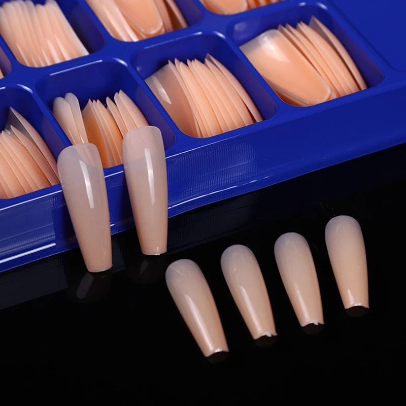 

Nails Extension 100Pcs/Set Candy Color Acrylic False Nails Full Cover Fake Nail DIY French Nail Coffin Ballerina Nail Manicure