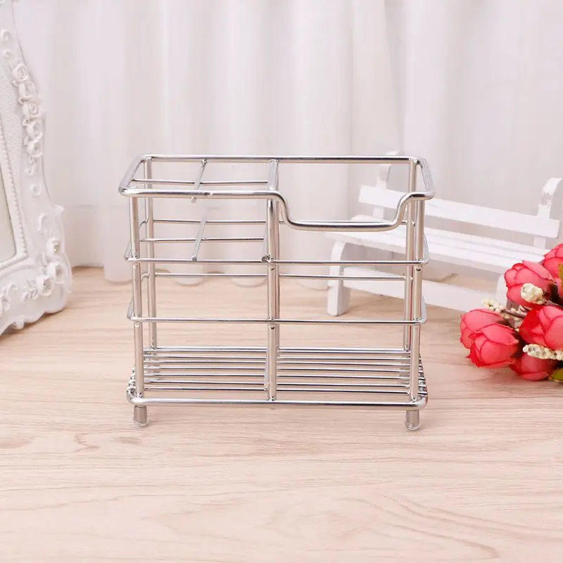 

Toothbrush Holder Toiletries Organizer Toothpaste Stand Storage Rack Stainless S