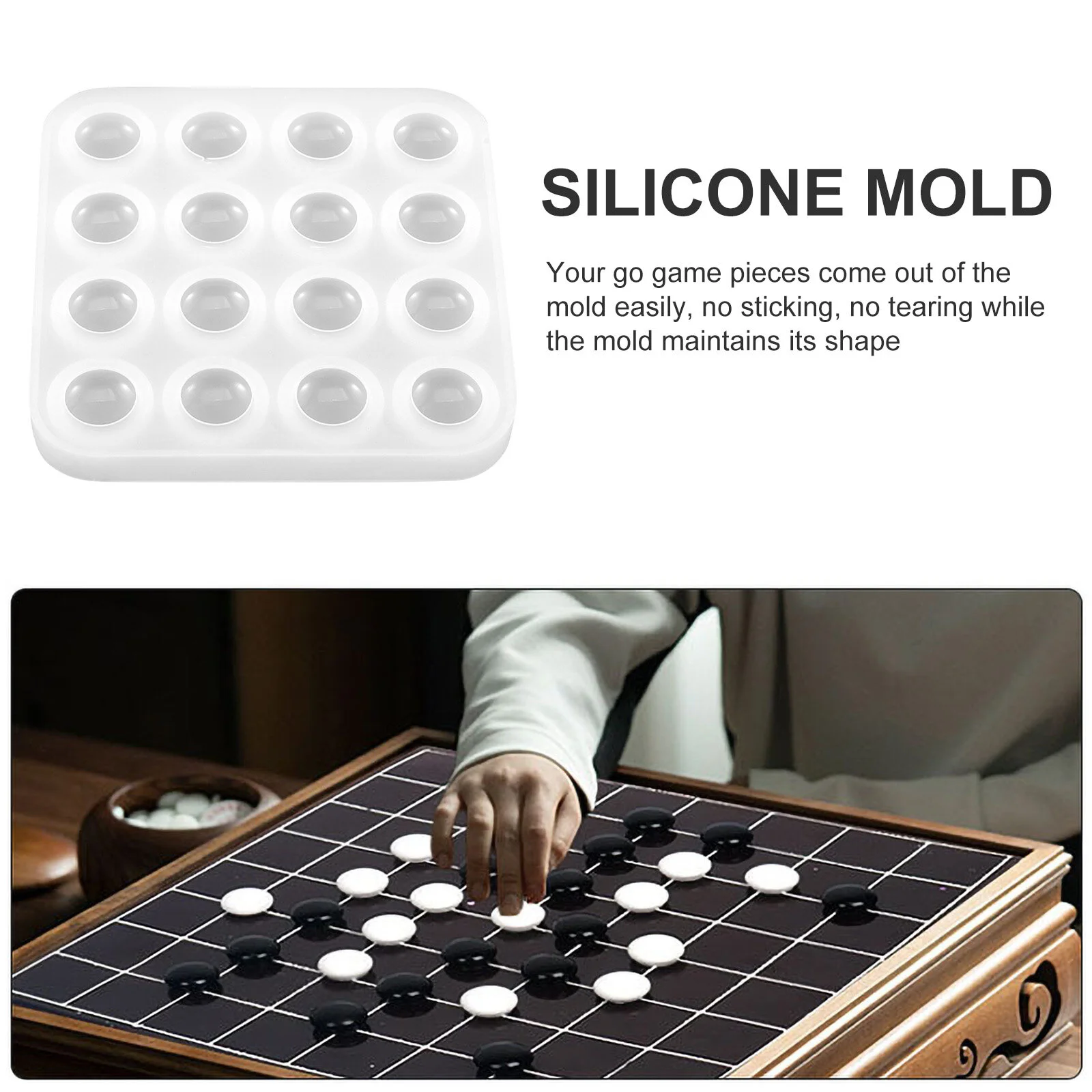 Go Game Mold Five In A Row Silicone Mold DIY Go Game Mold Go Game Pieces Mold