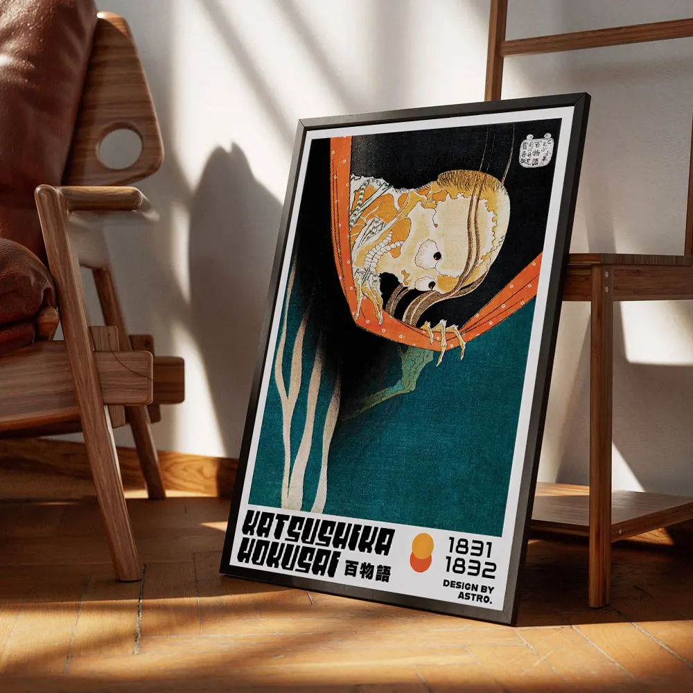 1PC The Ghost by Katsushika Hokusai Vintage Posters Canvas Painting Print Room Home Kitchen Bar Cafe Decor Wall