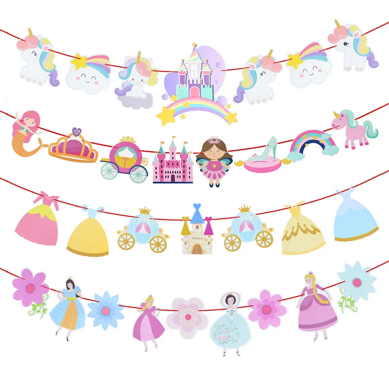 

С Днем Рождения Мультяшные животные бумажные тянущиеся флаги детский душ мальчик девочка пол раскрыть День Рождения Вечеринка украшение м...