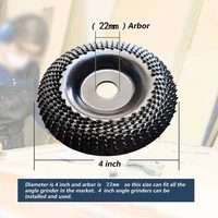 4 inch round wood angle grinding wheel abrasive disc angle grinder carbide coating 22mm bore shaping sanding carving rotary tool