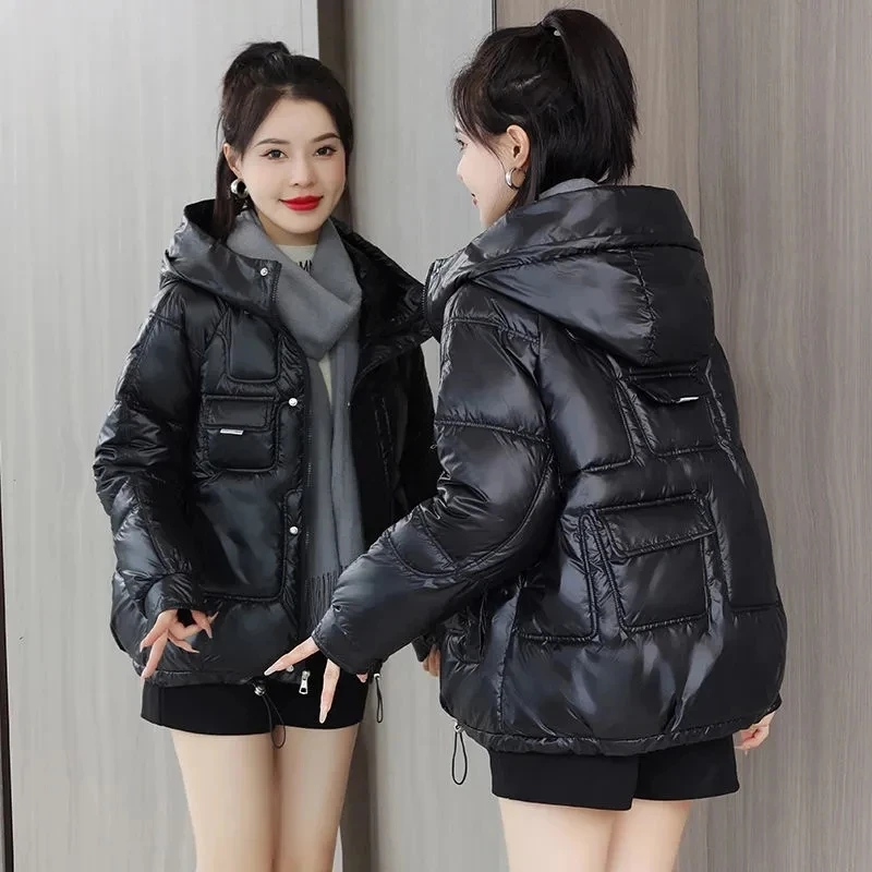 2022 Winter New Loose Cotton Coat Warm Thick Female Parkas Coat Hooded Outwear Lady Snow Coat Women Winter Cotton Padded Jacket