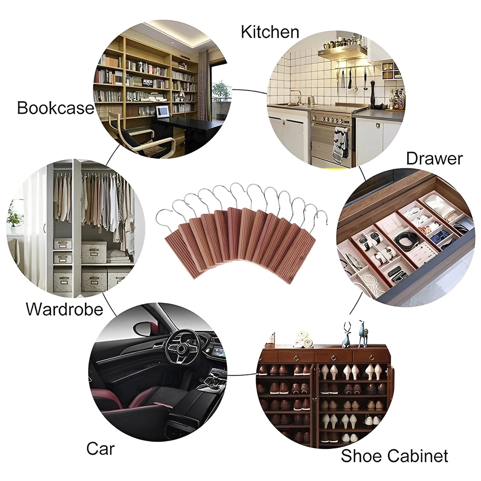 12/24 Шт. Кедровые Блоки Натуральный Камфорный Ароматический Репеллент От