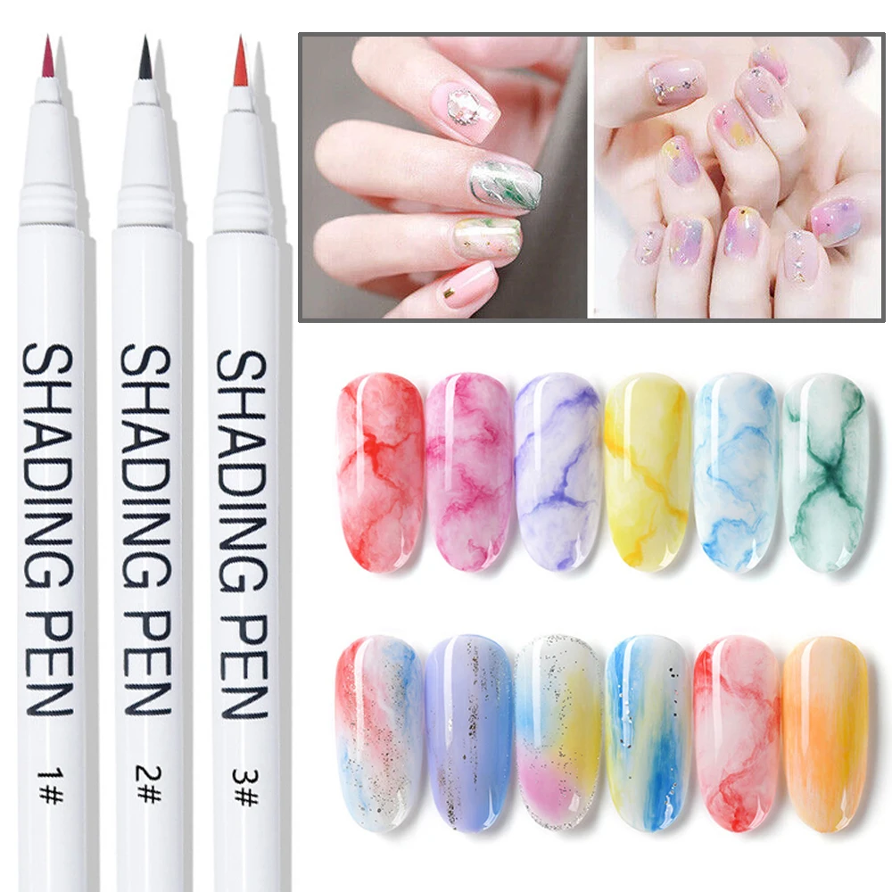 

Nail Smudge Pen WaterColor Nail Art Painting Pen Nail Blooming UV Gel Marble Waterproof DIY Marble Partten Drawing Shading Pens