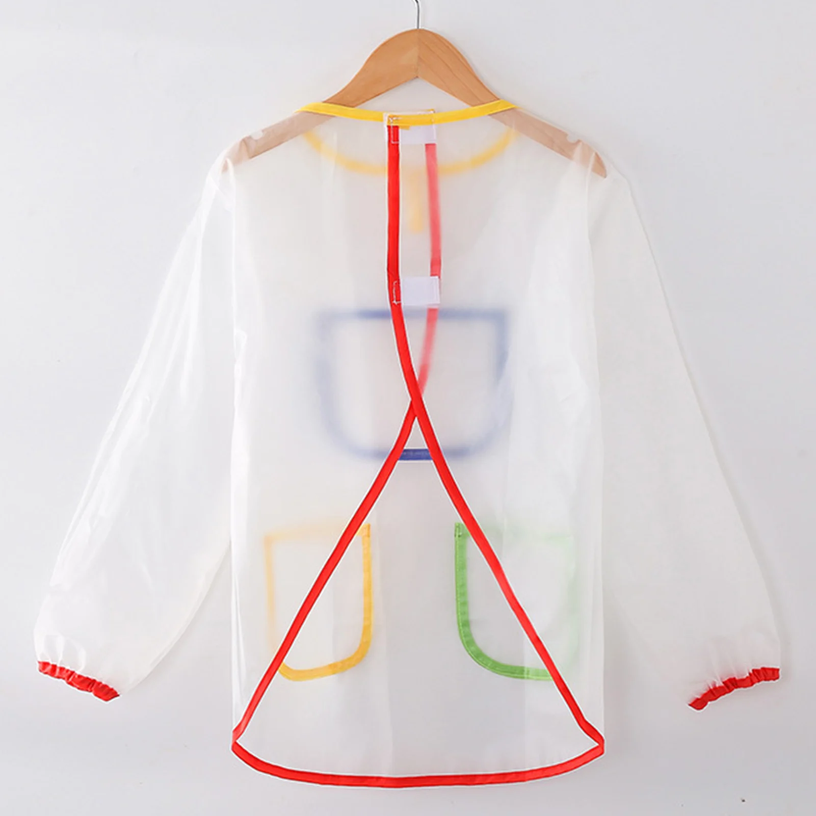 

Kids Artist Smocks Splash-proof Waterproof Transparent Painting Aprons With Long Sleeves And 3 Pockets For Age 3 Years Old