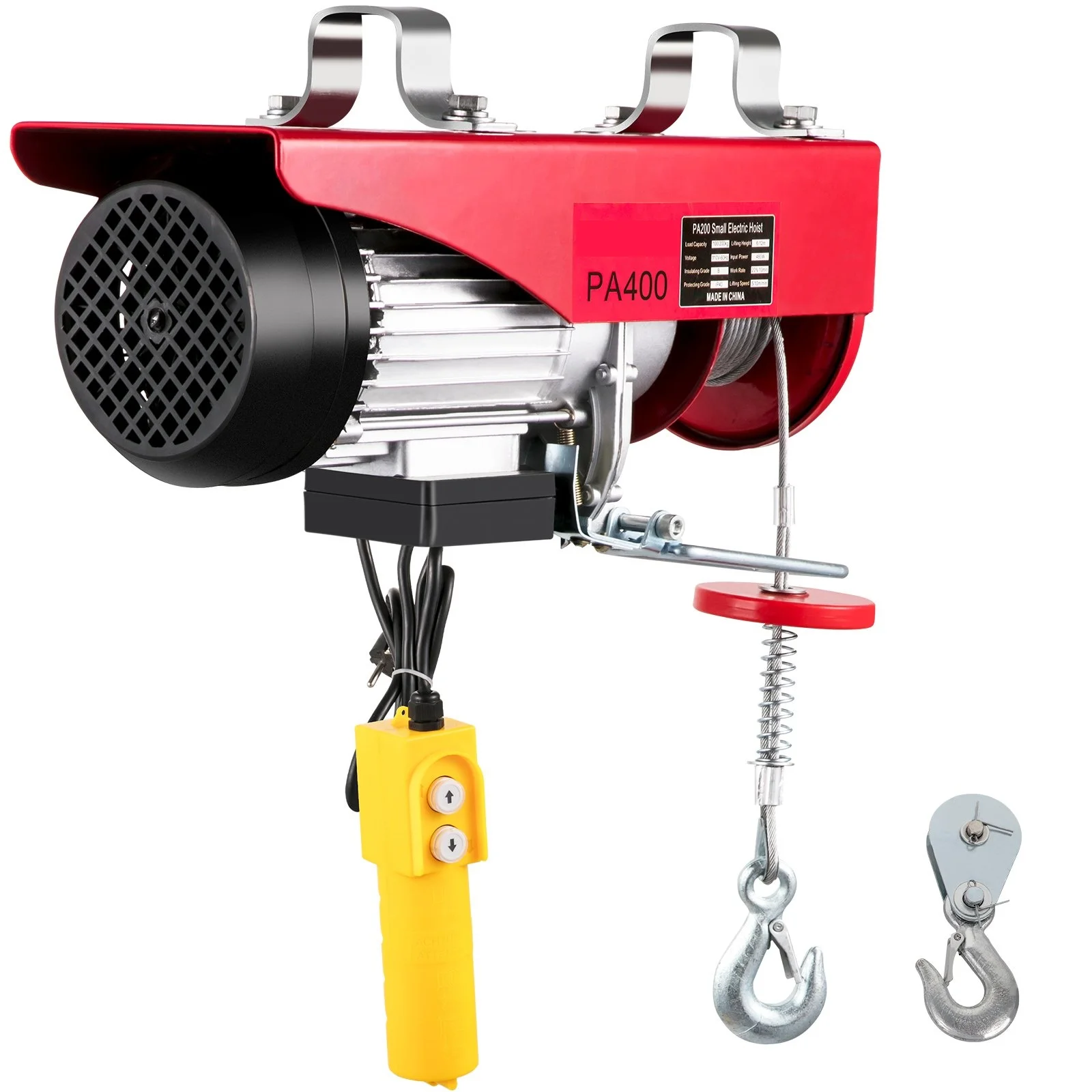 880lbs Electric Wire Hoist Winch Remote Control Garage Auto Shop Overhead Lift Electric Hoist400kg Load Capacity