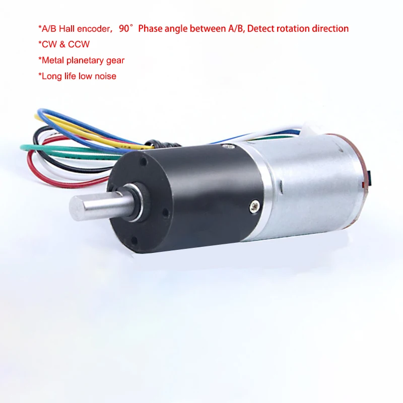 Redutor de Ruído Pequeno da Baixa Velocidade do Motor da Engrenagem 25 mm do Motor da Redução do Motor da Engrenagem Elétrica do Encoder Planetário Micro da C.c. da Longa Vida