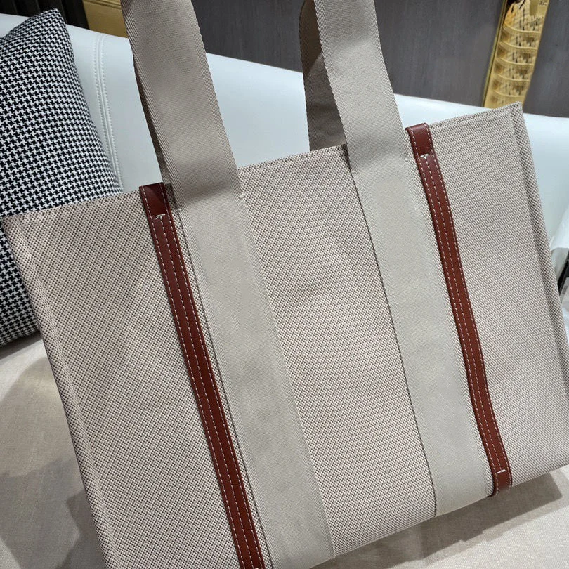 Bags For Women 2022 New Luxury Handbags Canvas Letters Leather Fashion Trendy Shopping Beach Bag  Classic Woody Tote Bag Y2k