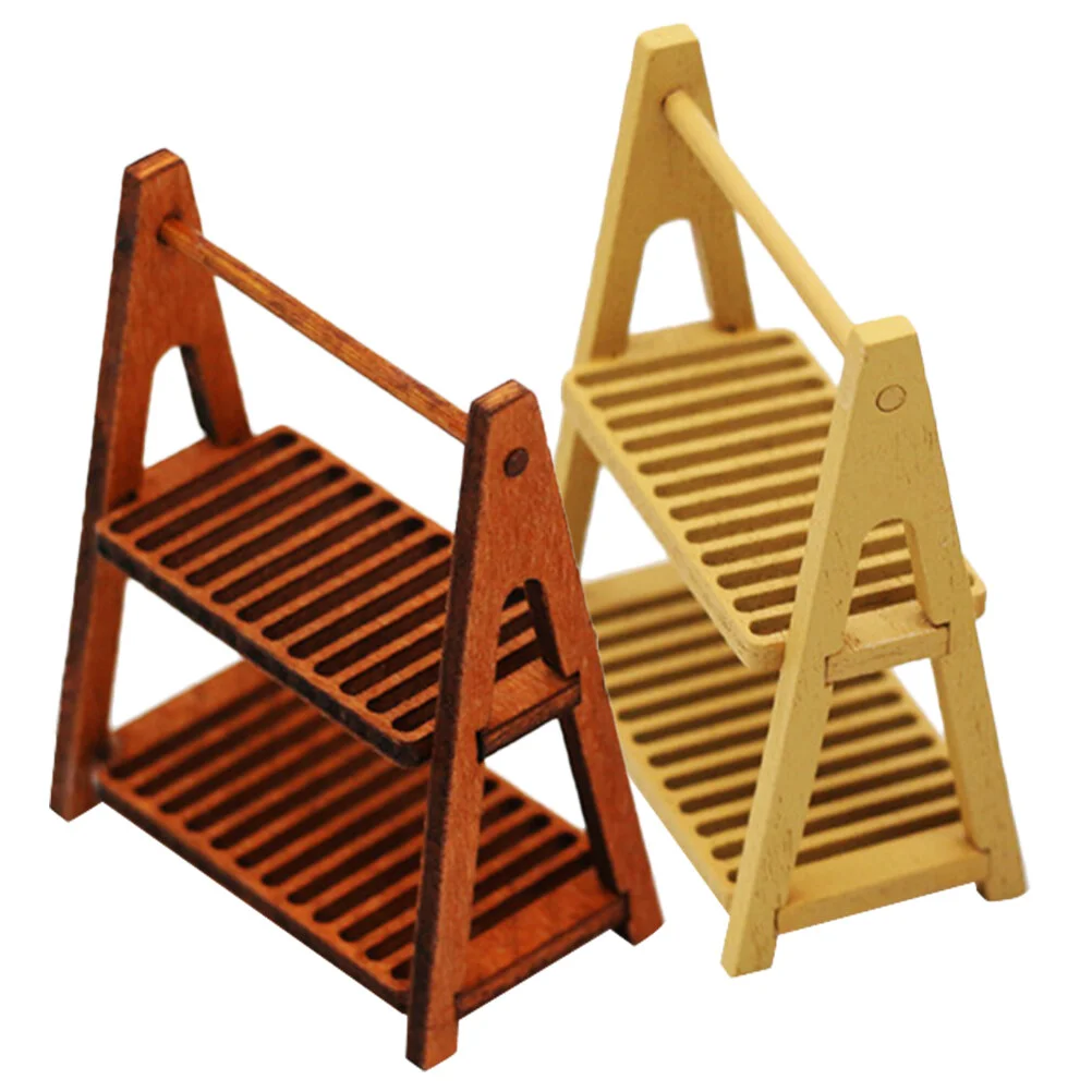 

Baby Wear-resistant Miniature Toy Delicate Decorative Furniture Wood Bread Stand